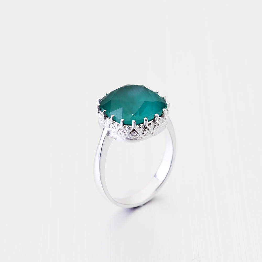 Verdant Crown Ring - Royal Green Swarovski Crystal